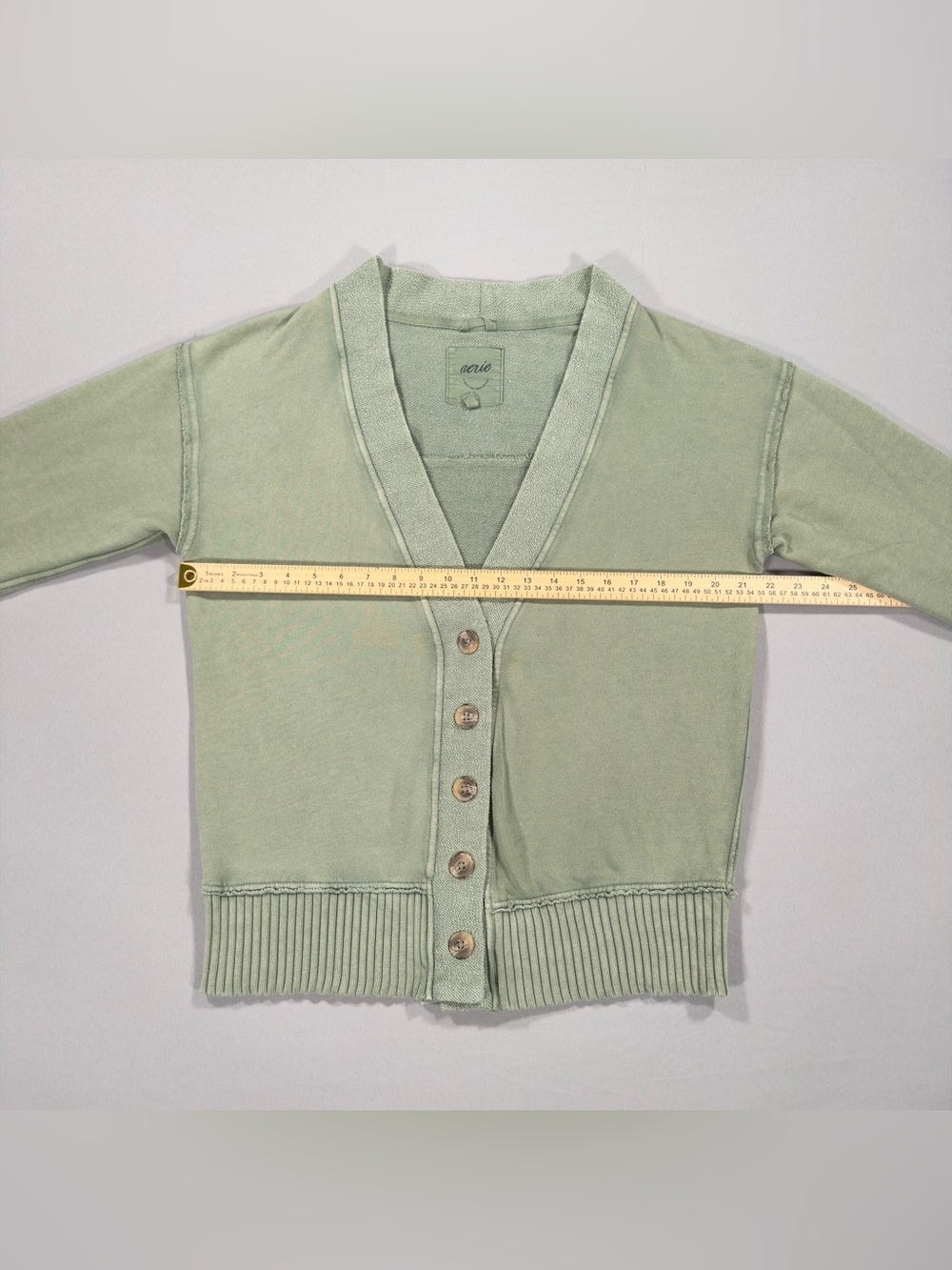 Aerie Women's XXS Olive Green Fleece Cardigan Button Front Cozy Sweater Cabin - Picture 10 of 11